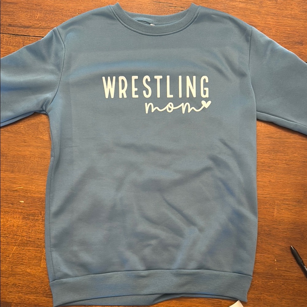 Blue 'Wrestling Mom' Sweatshirt